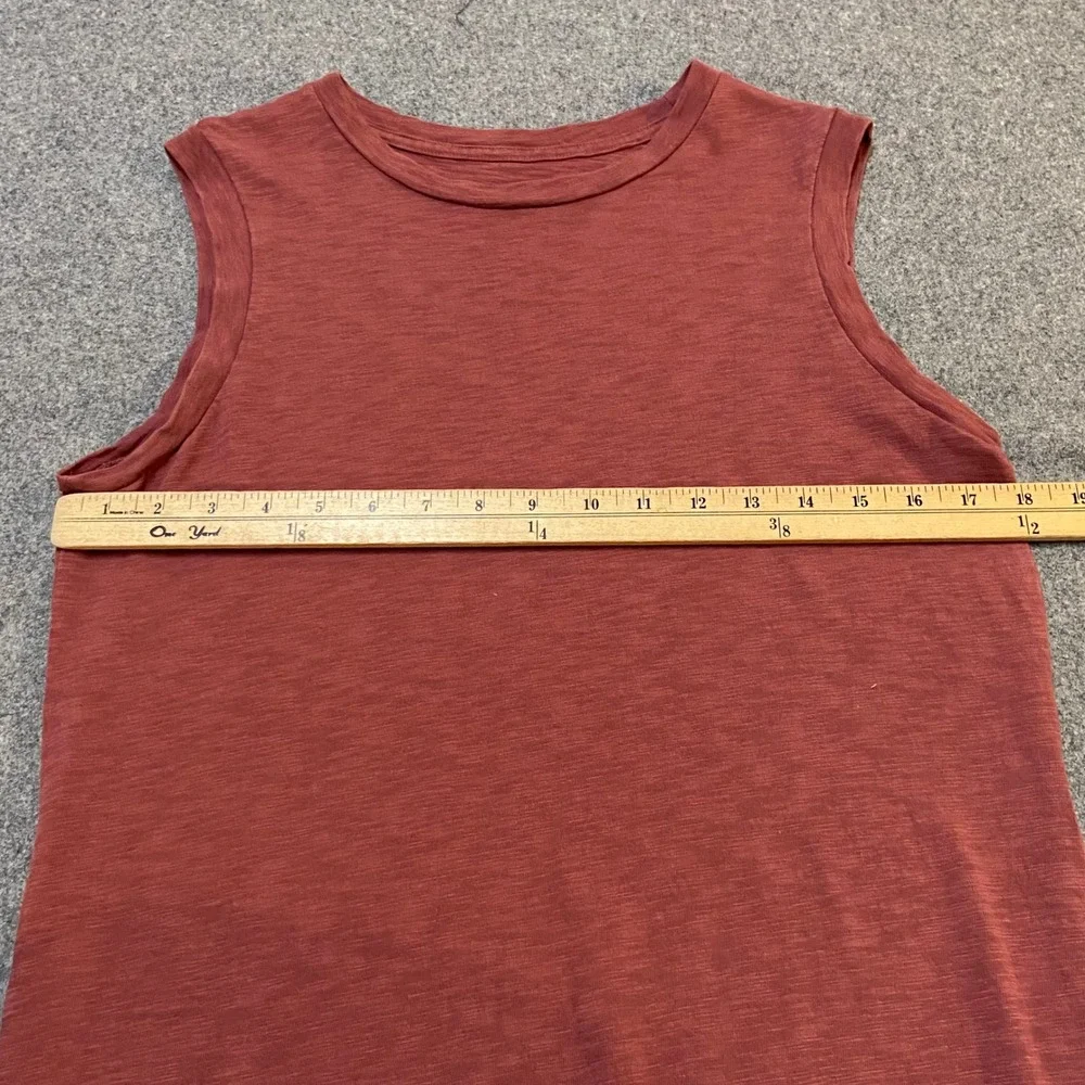Universal Thread Midi Dress Women Medium Rust Red Cotton Sleeveless Slub Knit - Picture 5 of 8